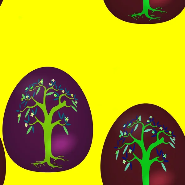 Seamless pattern with decorated Easter eggs — Stock Photo, Image