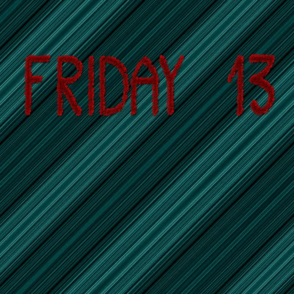 Freitag 13 rote Inschrift auf abstrakt blauem diagonal Hintergrund — Stockfoto