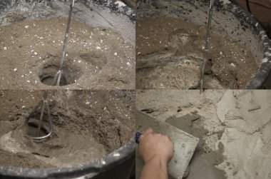 Alçı üretiminin fotoğraf kümesi