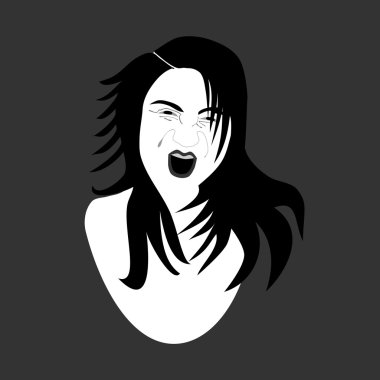 Çığlık atan kız - siyah beyaz resim