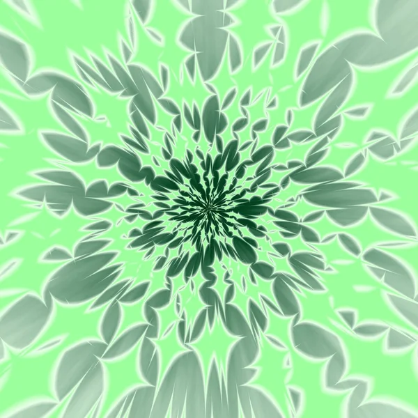 Fond verdâtre centralisé abstrait avec étoiles rayonnantes à quatre branches — Photo