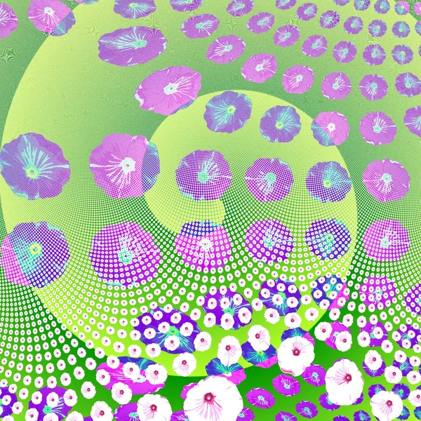 Decoratieve bloemen fractale abstracte achtergrond in pop-art stijl — Stockfoto
