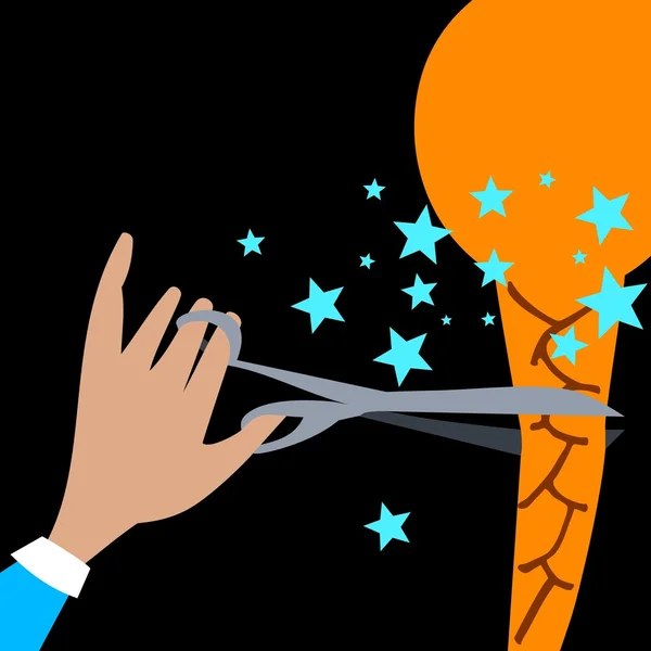 Makas eliyle hafif düğümler at kuyruğu keser