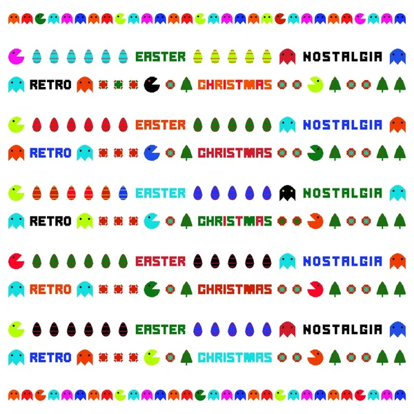 Retro canavarlar arka plan Paskalya ve Noel nedeni ile.