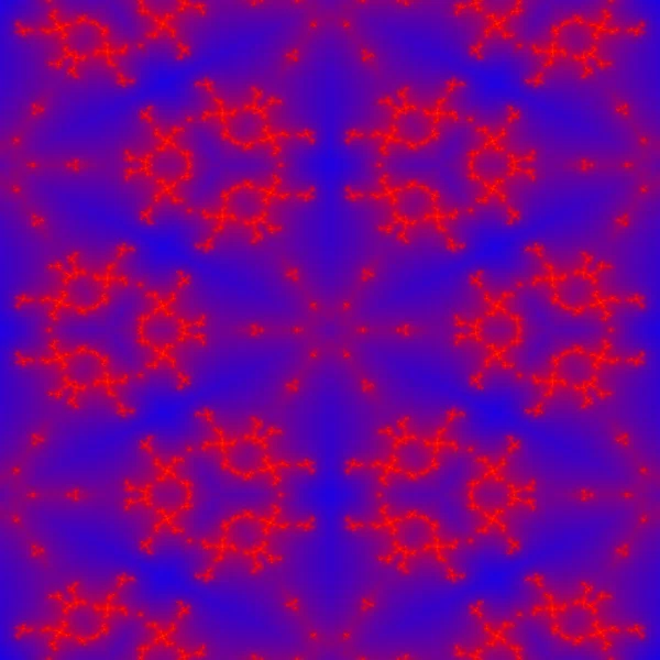 Seamless blue red fractal regular pattern — Stock Photo, Image