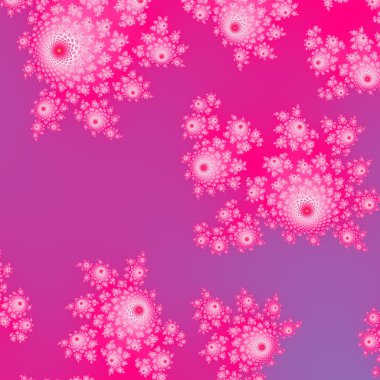 Pembe fraktal şirin rosebud şekillerle dekoratif desen
