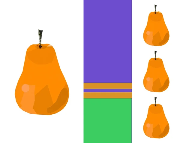 Triangulate rijp geel peren op witte achtergrond met afgevlakt — Stockvector