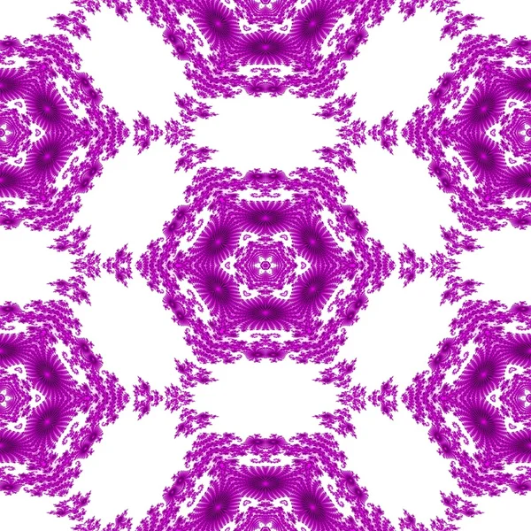 Purple white mosaic fractal decorative pattern — Stock Photo, Image