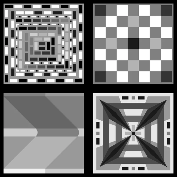 Collection of black white gray tiles — Stock Vector