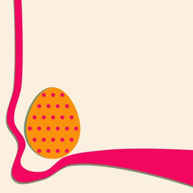 Turuncu kırmızı polka dots - Paskalya dekoratif arka plan ile yumurta