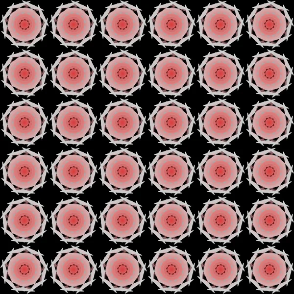 추상 원활한 꽃 분홍색 흰색 패턴 블랙 배경 — 스톡 사진