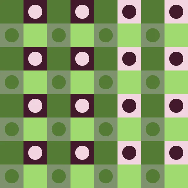 抽象的棕色绿色圆点欧普艺术背景 — 图库矢量图片