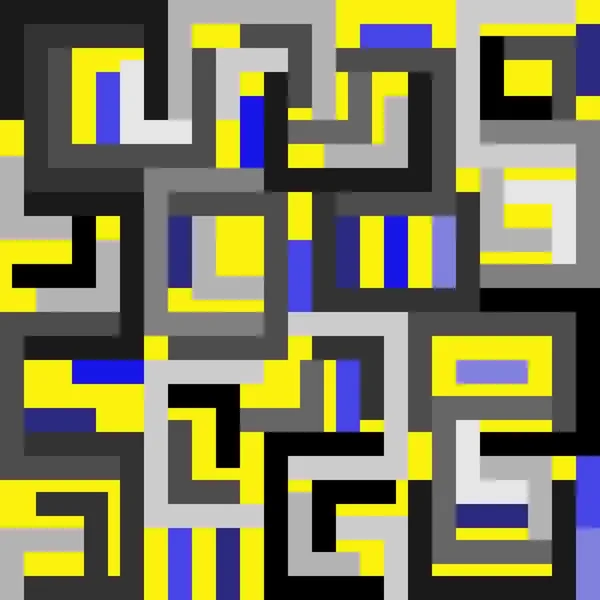 Abstrato amarelo azul fundo cinza em estilo cubista — Vetor de Stock