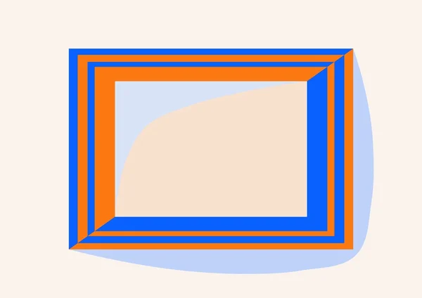Naranja simple - marco azul con dimensión interna A4 — Archivo Imágenes Vectoriales