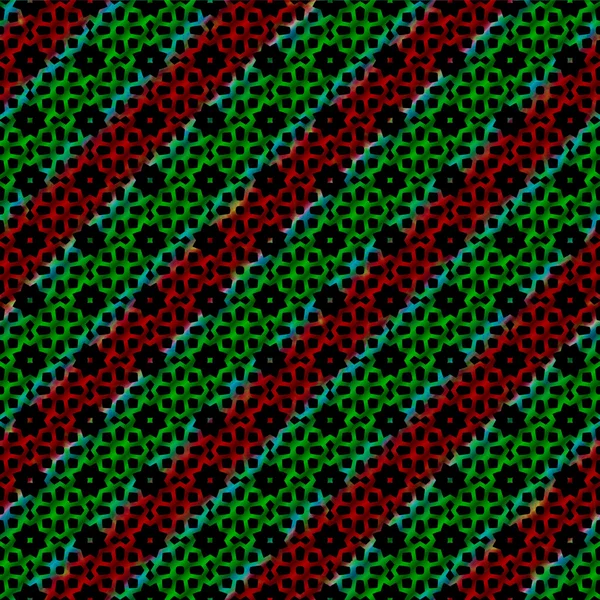 Rood groen zwarte decoratieve mozaïek patroon — Stockfoto