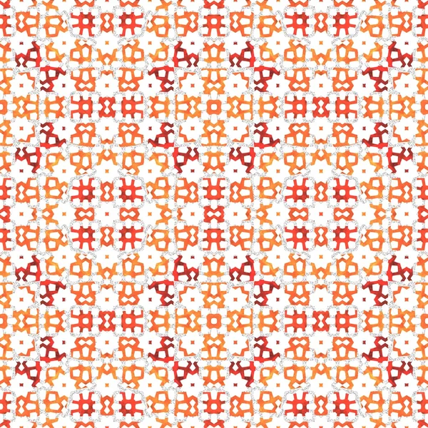 Retro orange red ornamental pattern on white background — Stock Photo, Image