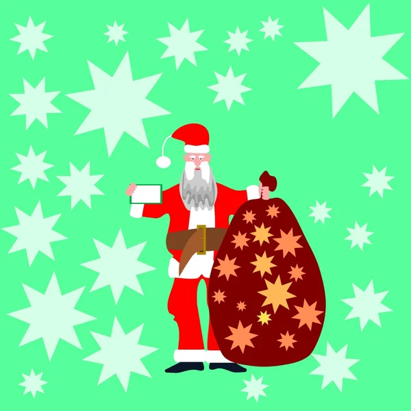 Santa Claus en ropa roja con adorno de piel — Vector de stock