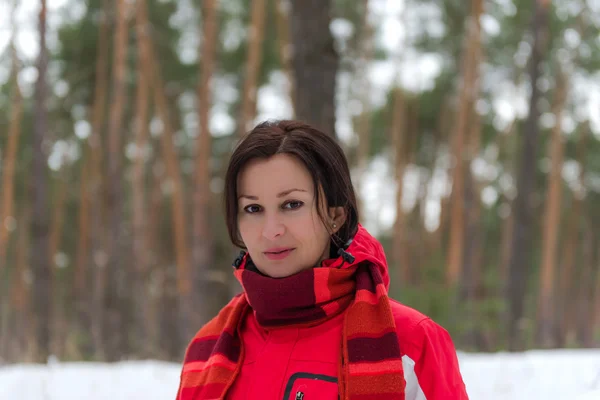 Una mujer en un bosque nevado. Dnepropetrovsk. Ucraniana . — Foto de Stock