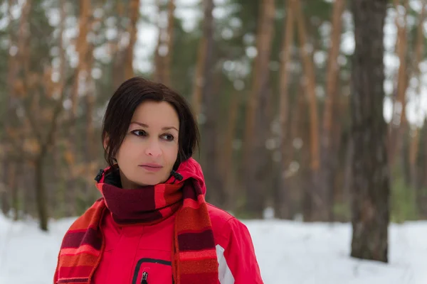 Una mujer en un bosque nevado. Dnepropetrovsk. Ucraniana . — Foto de Stock