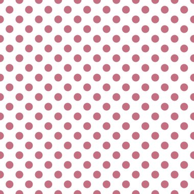 Polka noktasız desen. Beyaz arka planda pembe noktalar. Ekose kumaş, masa örtüsü, elbise dokusu. 