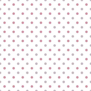 Polka noktasız desen. Beyaz arka planda gri ve pembe noktalar. Ekose kumaş, masa örtüsü, elbise dokusu. 