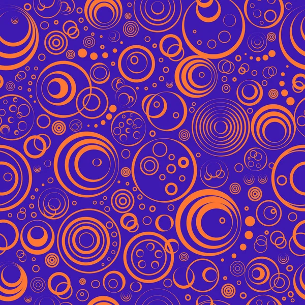 Modèle Sans Couture Bleu Avec Cercle Orange — Image vectorielle