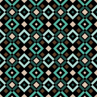 Kare ile kusursuz geometrik desen. Siyah arkaplanda parlak desen.