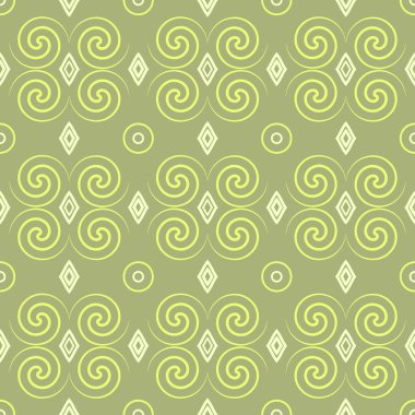 Yeşil daireli kusursuz desen