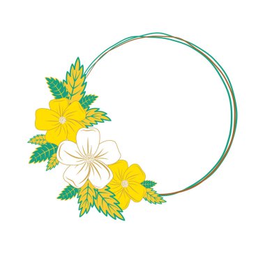 Çiçek ve yaprak çelengi. Çiçek çerçevesi