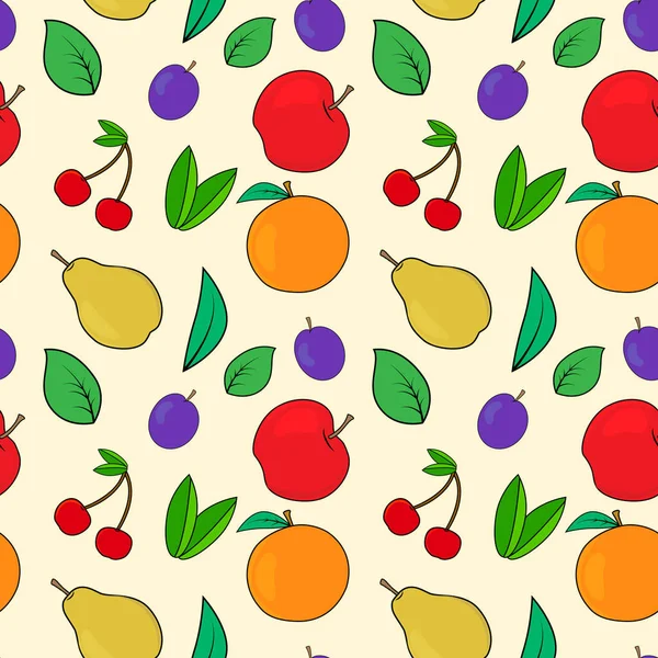 Fond Sans Couture Avec Des Fruits — Image vectorielle