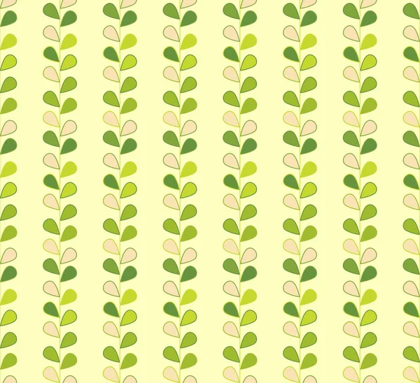 Бесшовный Узор Зелеными Желтыми Листьями — стоковый вектор