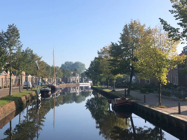 Canal Aldeboarn Friesland Países Baixos — Fotografia de Stock