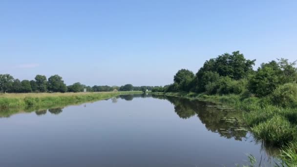 Přejezd Přes Řeku Vecht Kolem Rheeze Overijssel Nizozemsko — Stock video