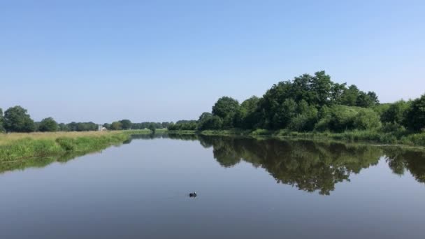 Pasando Río Vecht Alrededor Rheeze Overijssel Países Bajos — Vídeo de stock