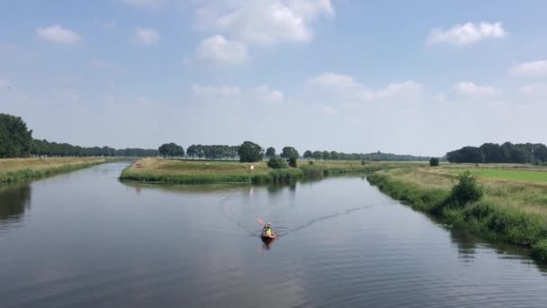 Kanufahren Auf Der Vecht Rund Gramsbergen Overijssel Niederlande — Stockvideo