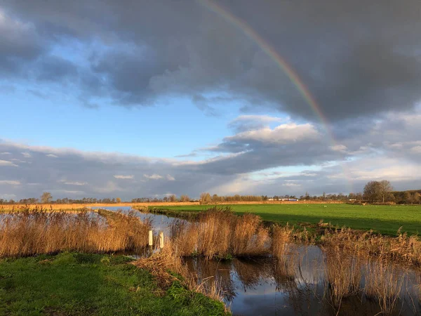 Rainbow Autumn Sneek Friesland Netherlands — Stockfoto