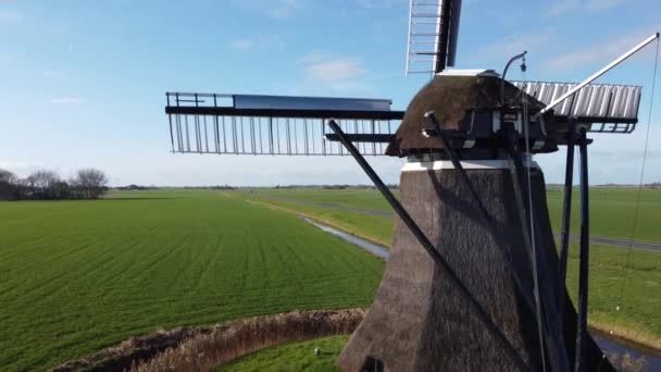 Vista Aérea Desde Molino Viento Alrededor Wommels Frisia Países Bajos — Vídeos de Stock