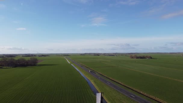 Friesland Hollanda Daki Wommels Çevresindeki Bir Yel Değirmeninden Hava Manzarası — Stok video