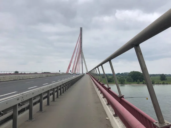 Híd Rhein Folyó Felett Wesel Körül Németországban — Stock Fotó