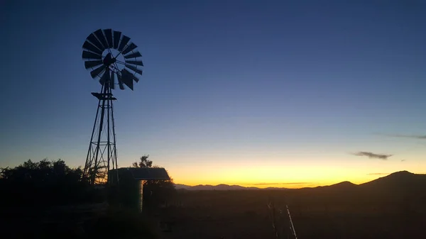 Solnedgång Runt Prins Albert Stad Vid Foten Swartbergbergen Sydafrika — Stockfoto