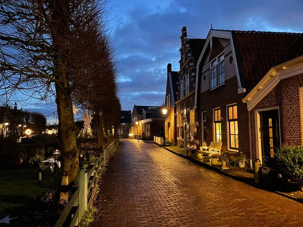 Street Night Ijlst Friesland Netherlands — Stock Photo, Image