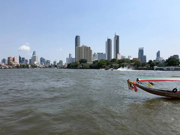 Táxi Aquático Rio Chao Phraya Bangkok Tailândia — Fotografia de Stock