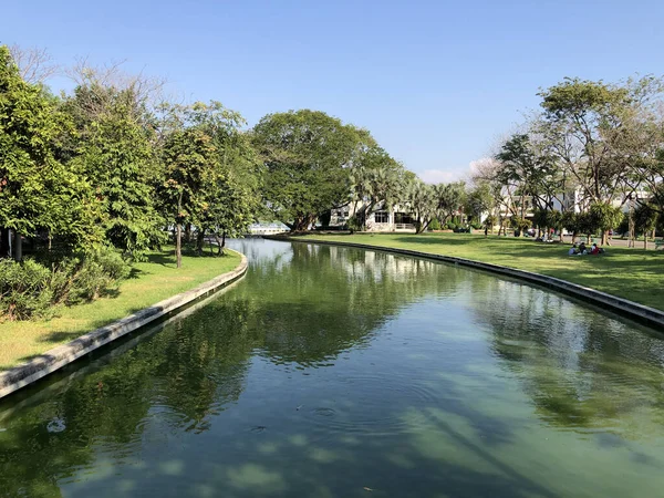 Canal Travers Parc King Rama Bangkok Thaïlande — Photo