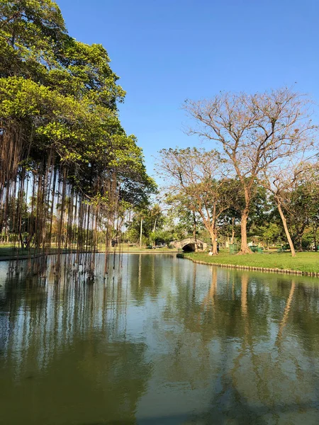 Lago Parque King Rama Bancoc Tailândia — Fotografia de Stock