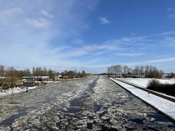 Glace Dans Les Gravures Canal Margriet Frise Pays Bas — Photo