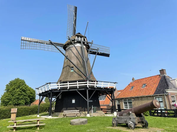 Ветряная Мельница Городе Слотен Фрисландии Низине — стоковое фото