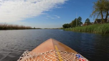 Canoeing on the lakes around Sneek in The Netherlands