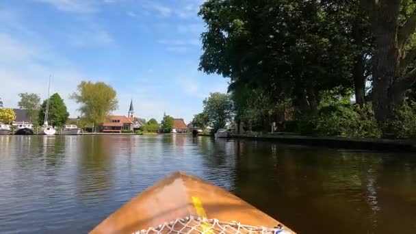 Canoeing Canal Oosthem Friesland Netherlands — Wideo stockowe