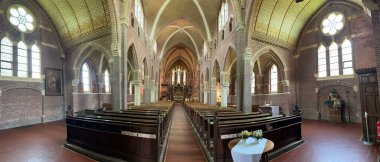 Panorama from inside the Sint Vitus Church of Blauwhuis in Friesland The Netherlands