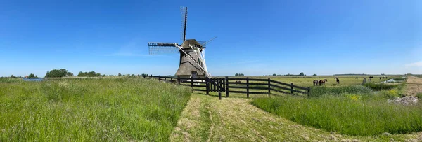 Panorama Von Einer Windmühle Rund Grou Friesland Niederlande — Stockfoto